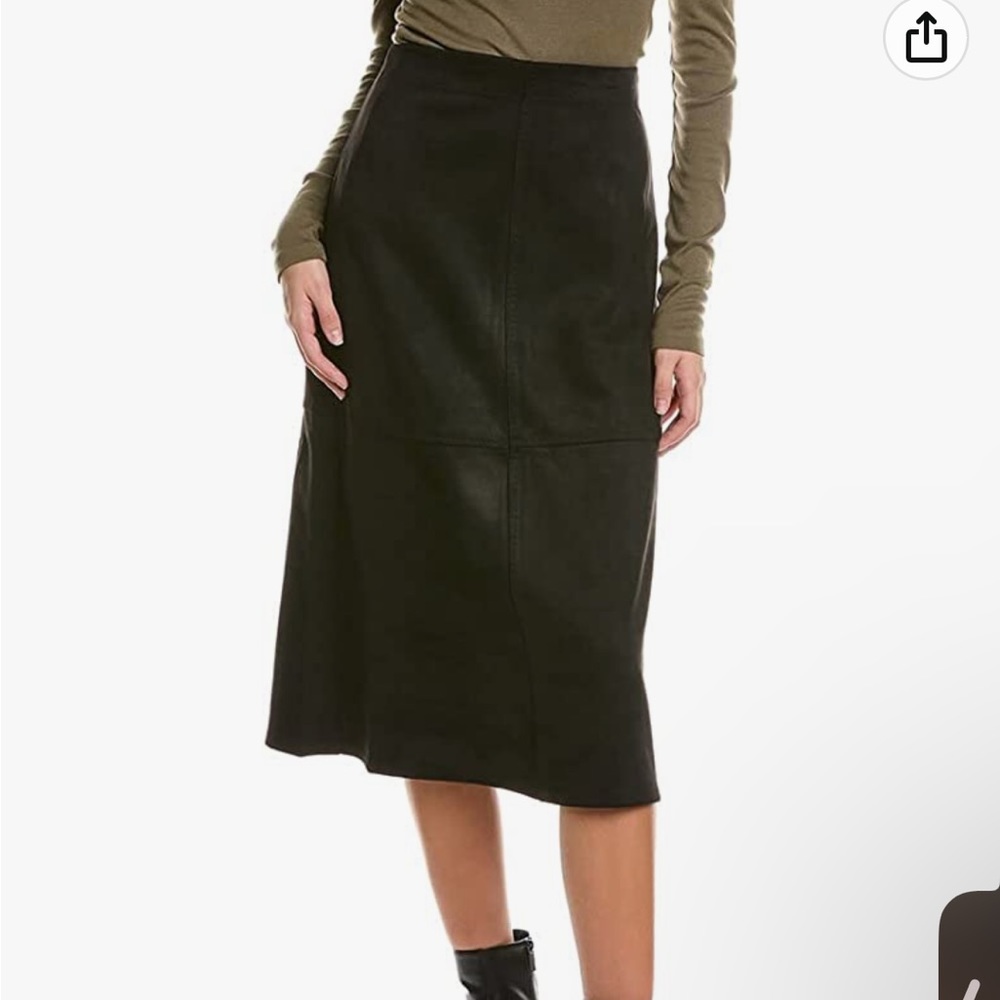 Max Studio Faux Suede Midi Skirt